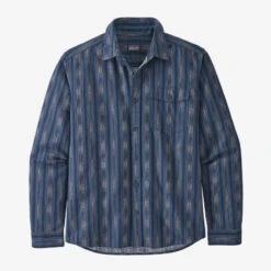 Patagonia Light Weight Fjord Flannel - Ikat Rows Stone Blue