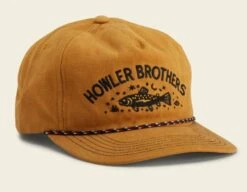 Howler Brothers Unstructured Snapback -Catch Fish Tool Shop Creative Trout Old Gold