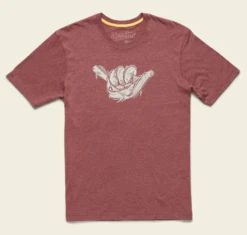 Howler Bros - Fish Shaka T-Shirt - Burgundy Heather