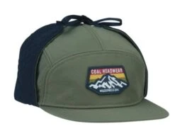Coal Tracker Flannel Lined 5 Panel Earflap Cap -Catch Fish Tool Shop Tracker Olive