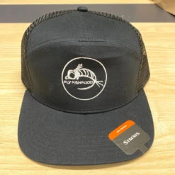 Simms 7-Panel Trucker - Fly Fish Food Logo - Black